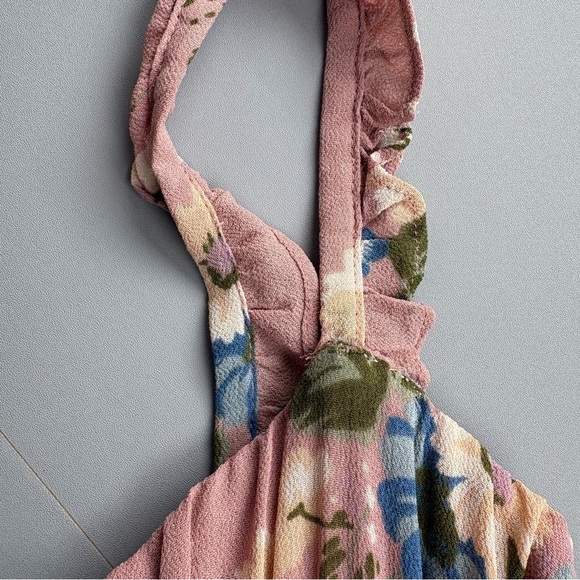 Reformation Size 12 Elyse Floral Mini Dress Smocked Waist Cottagecore Fairy - Picture 15 of 16